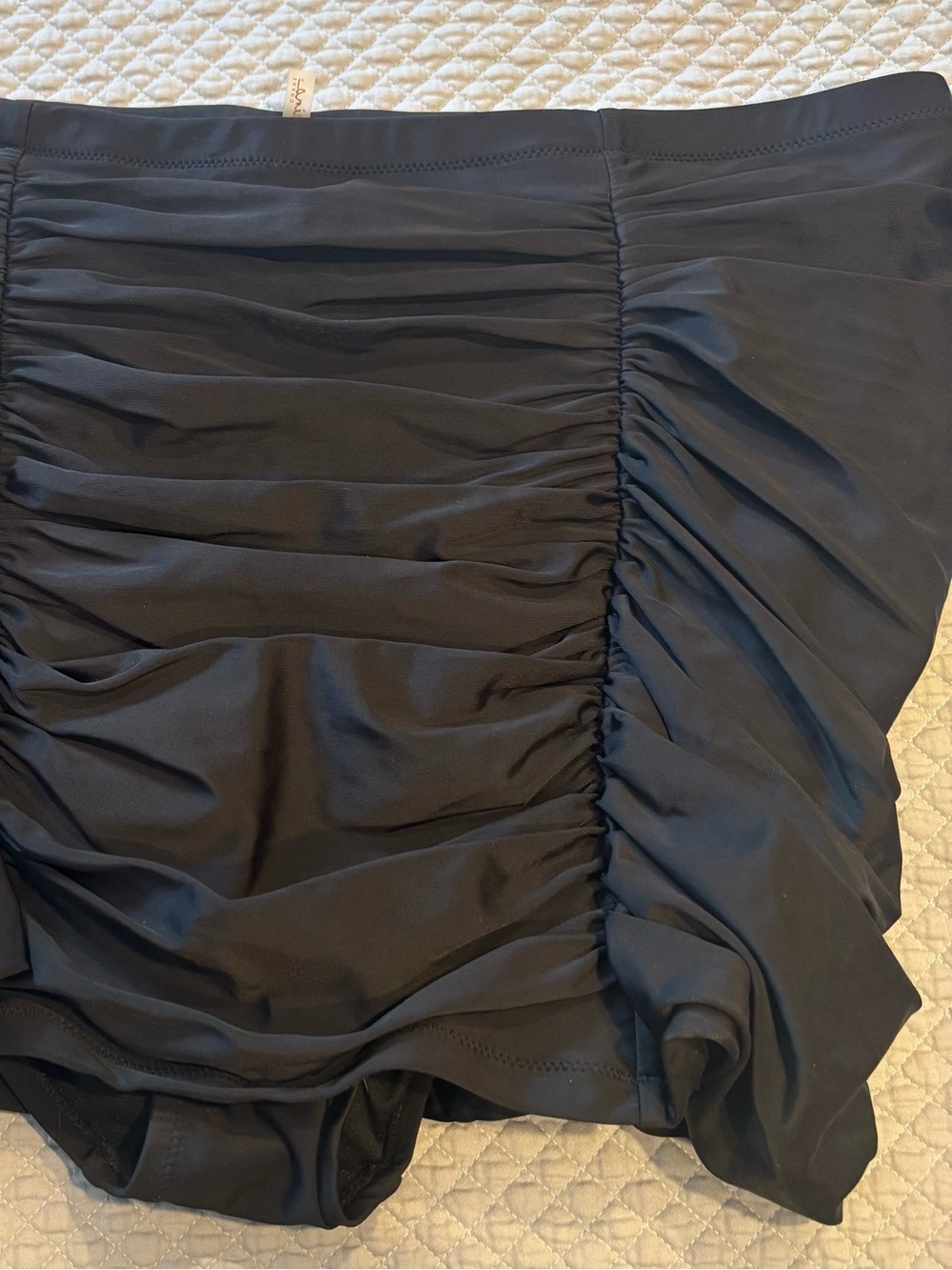 Black Ruched Swim Skirt